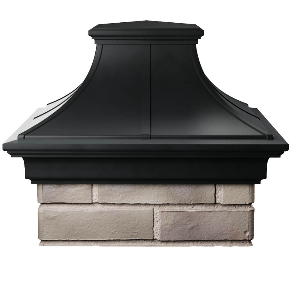 Колпак Zking Монблан Премиум Черный на столб 1.5х1.5 кирпича (385х385мм) Канск фото