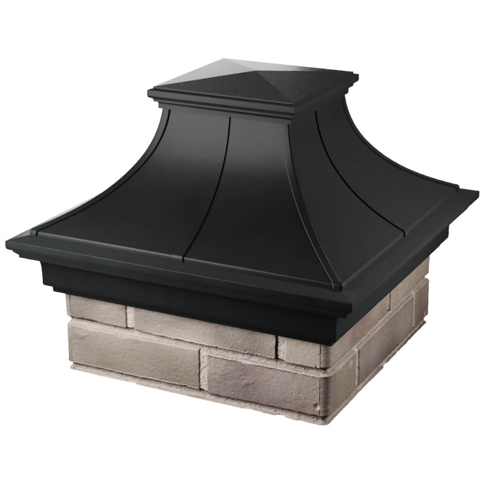 Колпак Zking Монблан Премиум Черный на столб 1.5х1.5 кирпича (385х385мм) в Канске фото