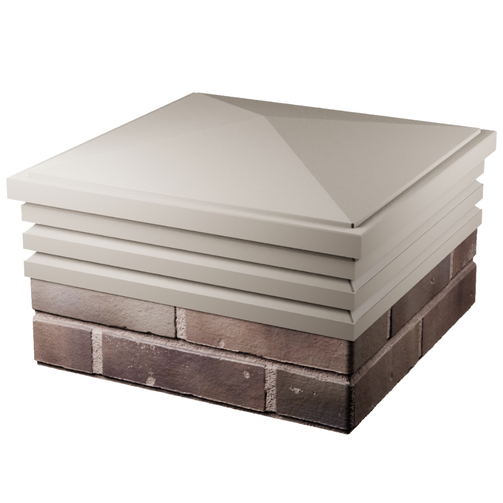 Колпак Zking Бона ХайТек Бежевый на столб 2х2 кирпича (513х513мм) в Канске фото