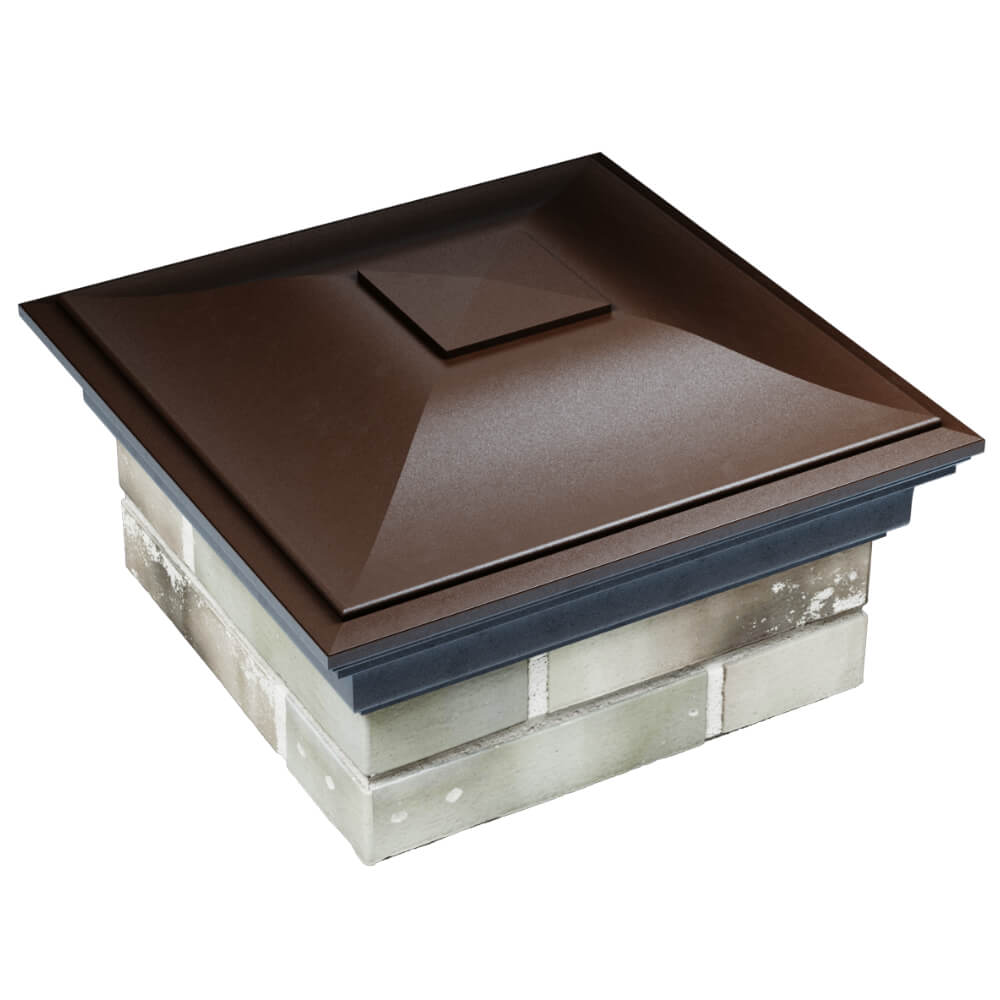 Колпак Zking Монблан Коричневый на столб 1.5х1.5 кирпича (385х385мм) в Канске фото