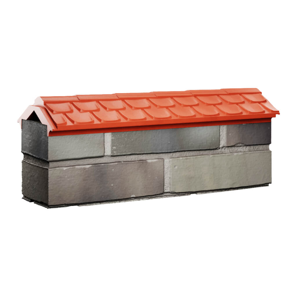 Парапет Zking Эльбрус Красный с посадкой на 0.5 кирпича (130мм) Канск фото