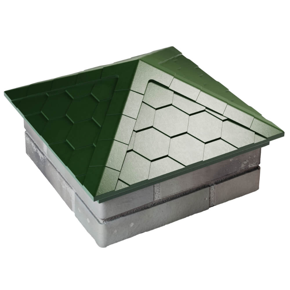 Колпак Zking Эверест Зеленый на столб 1.5х1.5 кирпича (390х390мм) в Канске фото