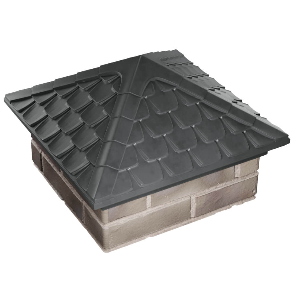 Колпак Zking Эльбрус Серый на столб 1.5х1.5 кирпича (385х385мм) в Канске фото