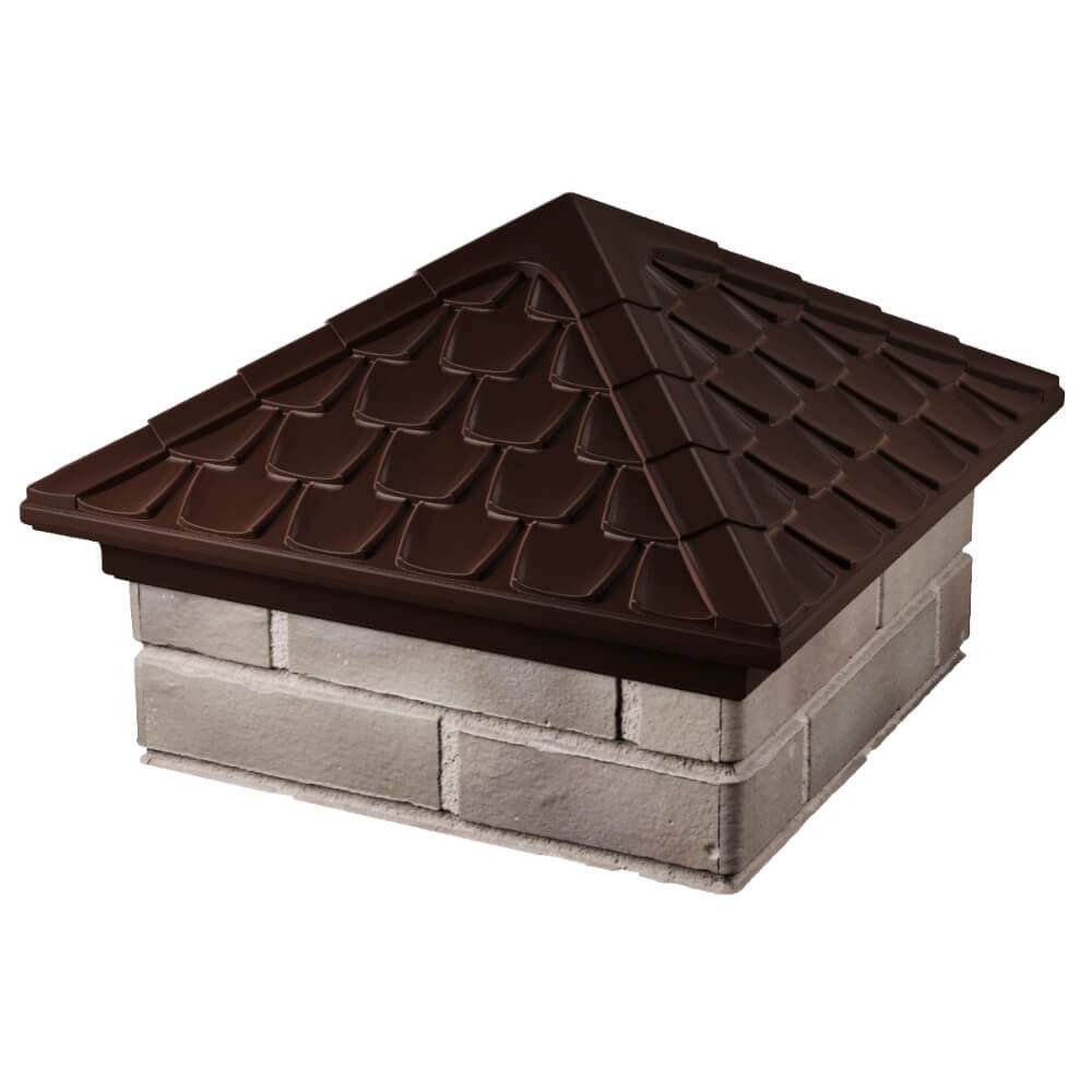 Колпак Zking Эльбрус Коричневый на столб 1.5х1.5 кирпича (385х385мм) в Канске фото