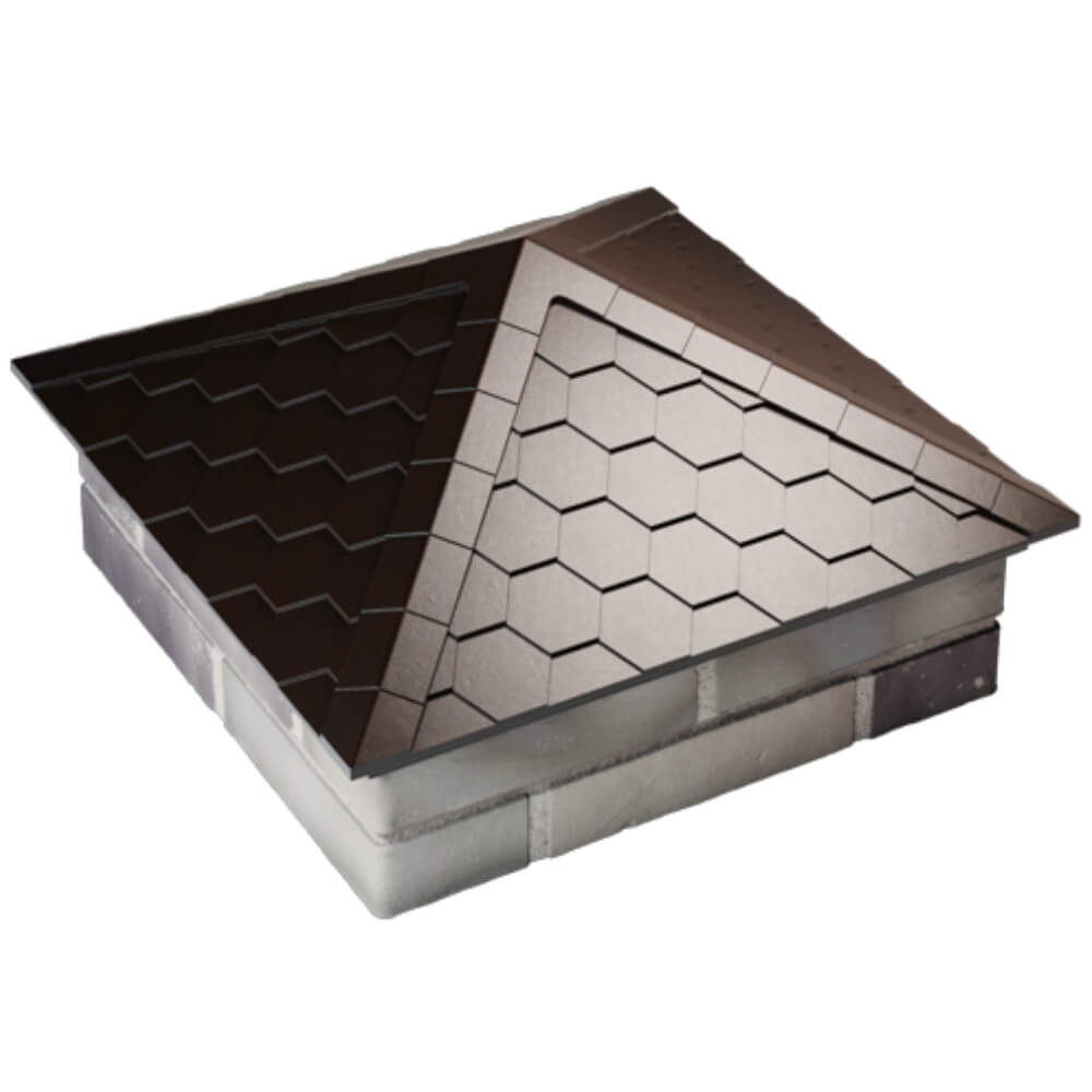 Колпак Zking Эверест Коричневый на столб 2х2 кирпича (535х535мм) Канск фото