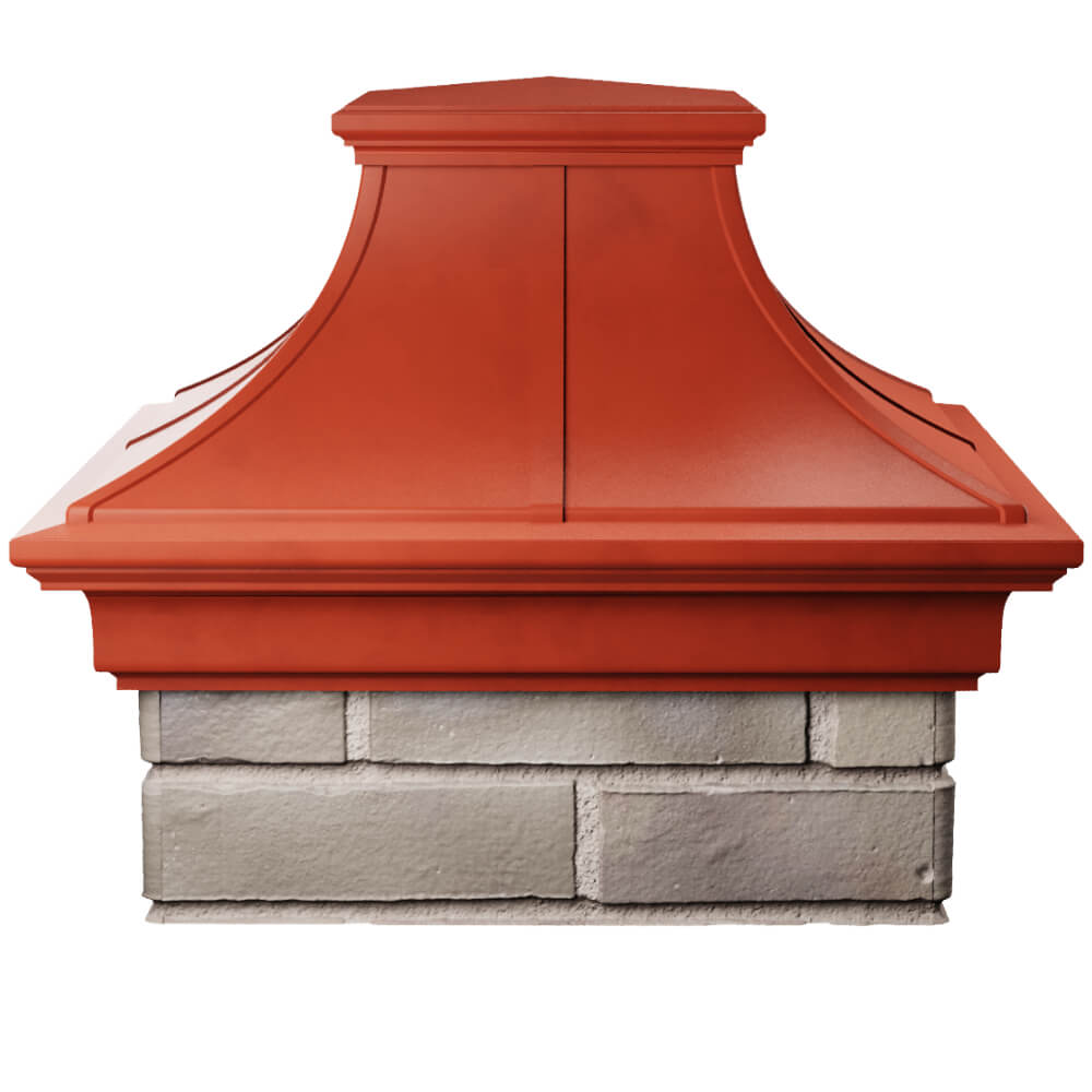 Колпак Zking Монблан Премиум Красный на столб 1.5х1.5 кирпича (385х385мм) Канск фото