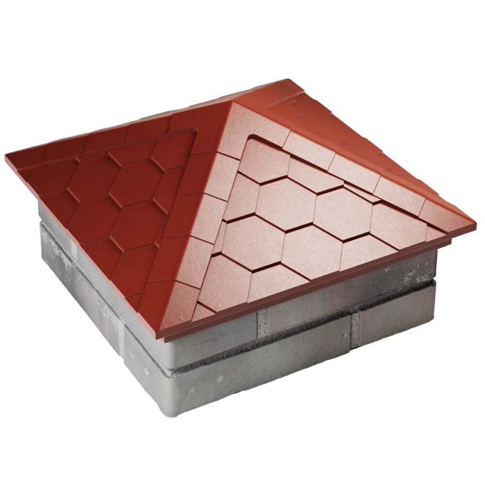 Колпак Zking Эверест Красный на столб 1.5х1.5 кирпича (390х390мм) в Канске фото