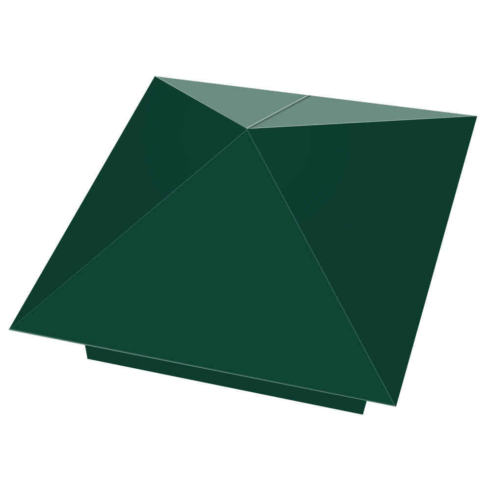 Колпак металлический 390х390мм RAL6005 Зеленый Мох заборный Канск фото