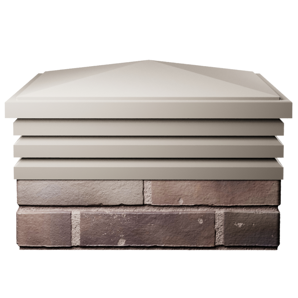 Колпак Zking Бона ХайТек Бежевый на столб 2х2 кирпича (513х513мм) Канск фото