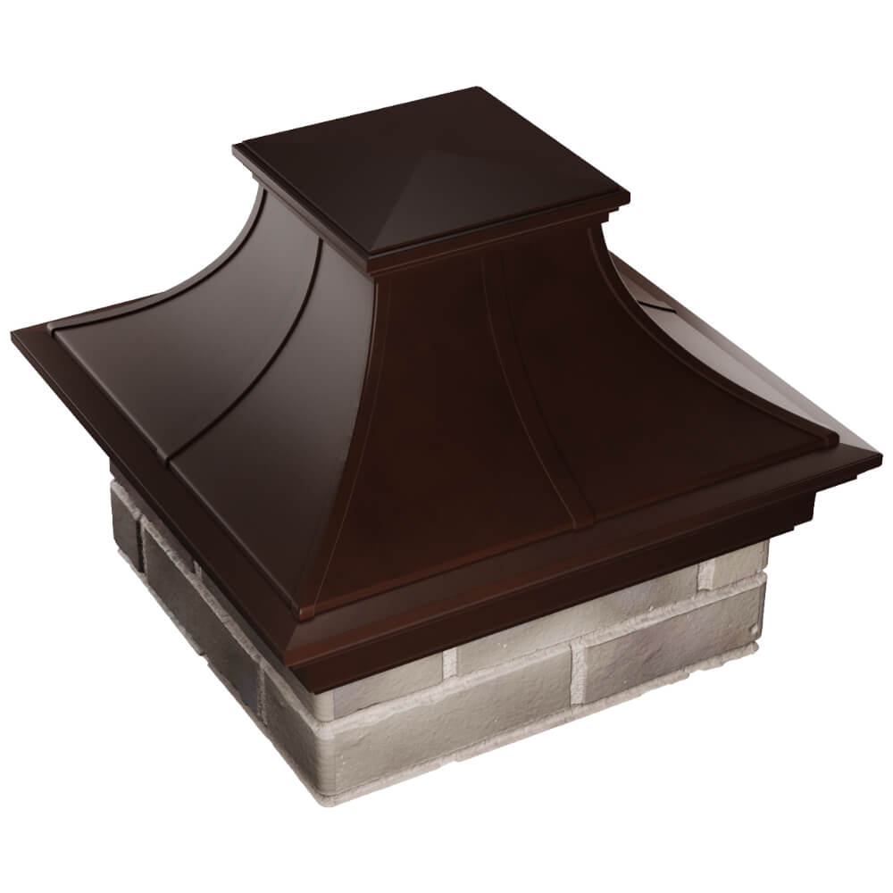 Колпак Zking Монблан Премиум Коричневый на столб 1.5х1.5 кирпича (385х385мм) в Канске фото