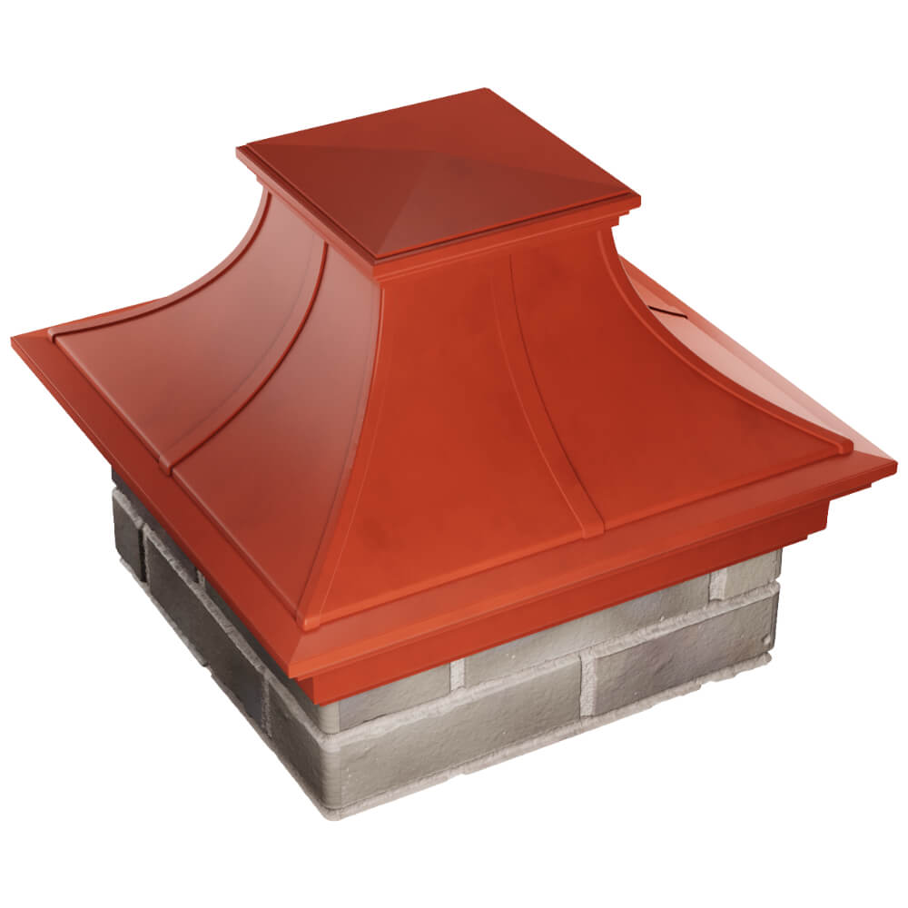 Колпак Zking Монблан Премиум Красный на столб 1.5х1.5 кирпича (385х385мм) в Канске фото