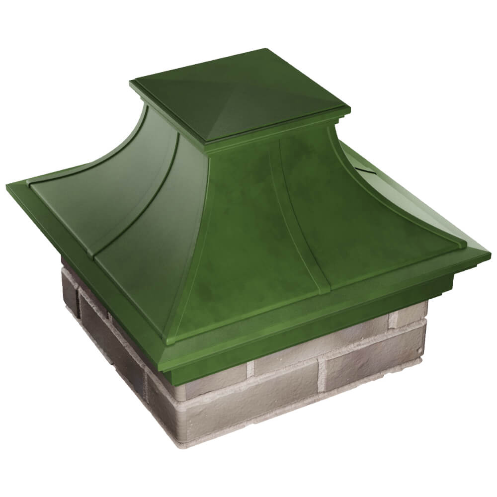 Колпак Zking Монблан Премиум Зеленый на столб 1.5х1.5 кирпича (385х385мм) в Канске фото