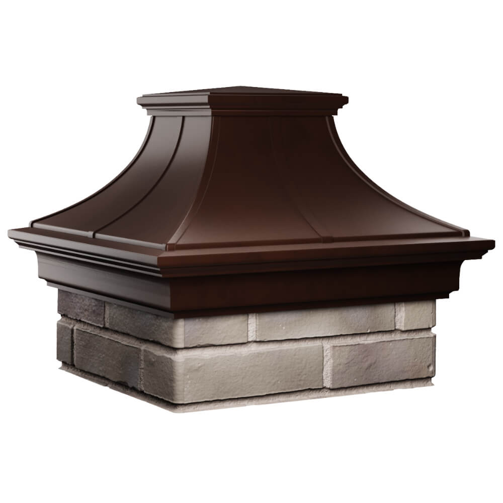 Колпак Zking Монблан Премиум Коричневый на столб 1.5х1.5 кирпича (385х385мм) в Канске фото