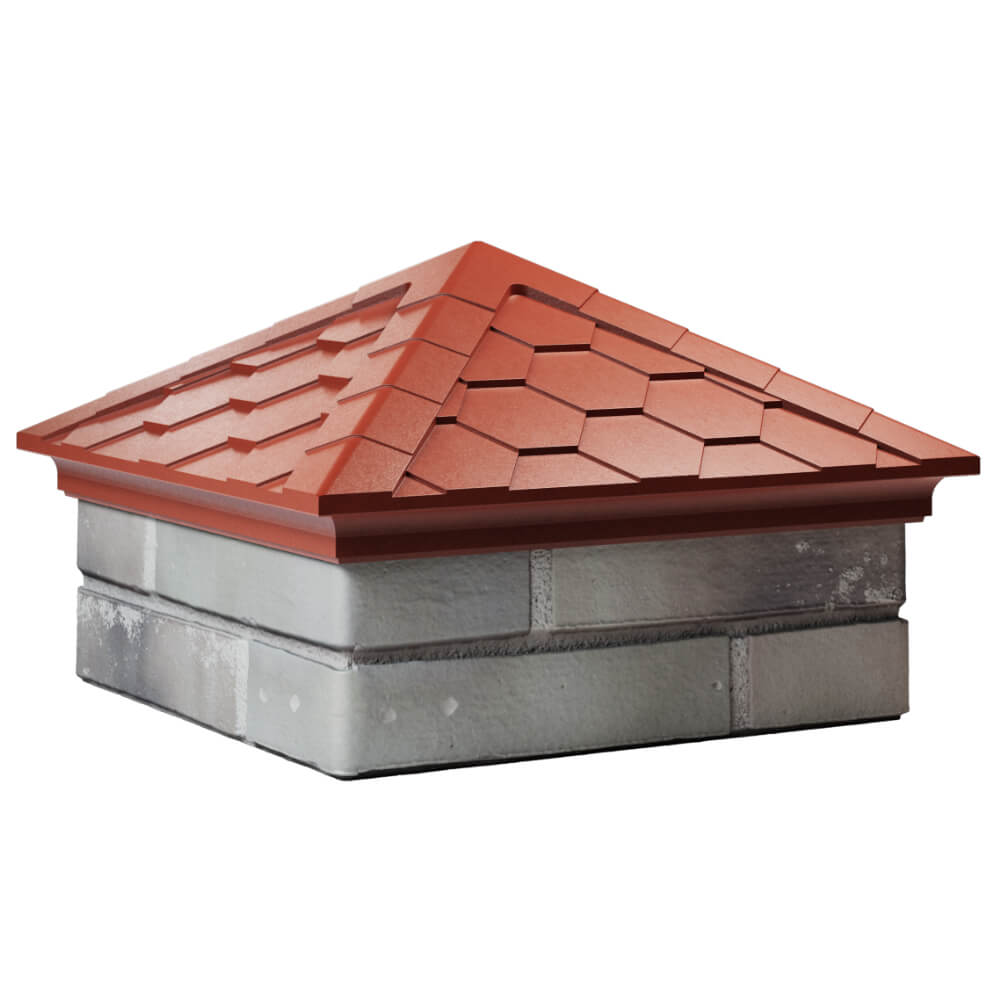 Колпак Zking Эверест Красный на столб 1.5х1.5 кирпича (390х390мм) в Канске фото