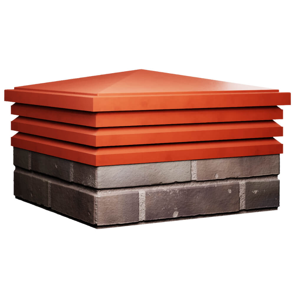 Колпак Zking Бона ХайТек Красный на столб 2х2 кирпича (513х513мм) в Канске фото