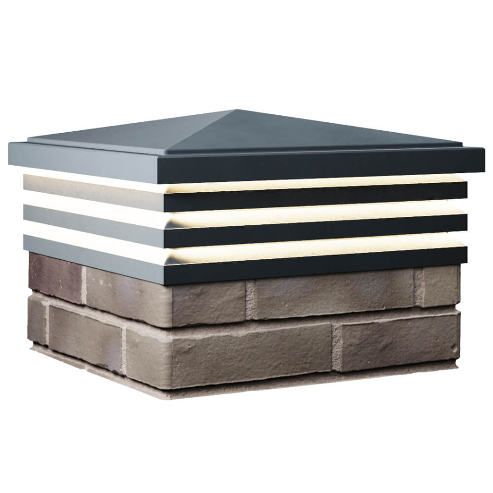 Колпак Zking Бона ХайТек Серый на столб 1.5х1.5 кирпича (385х385мм) с подсветкой в Канске фото