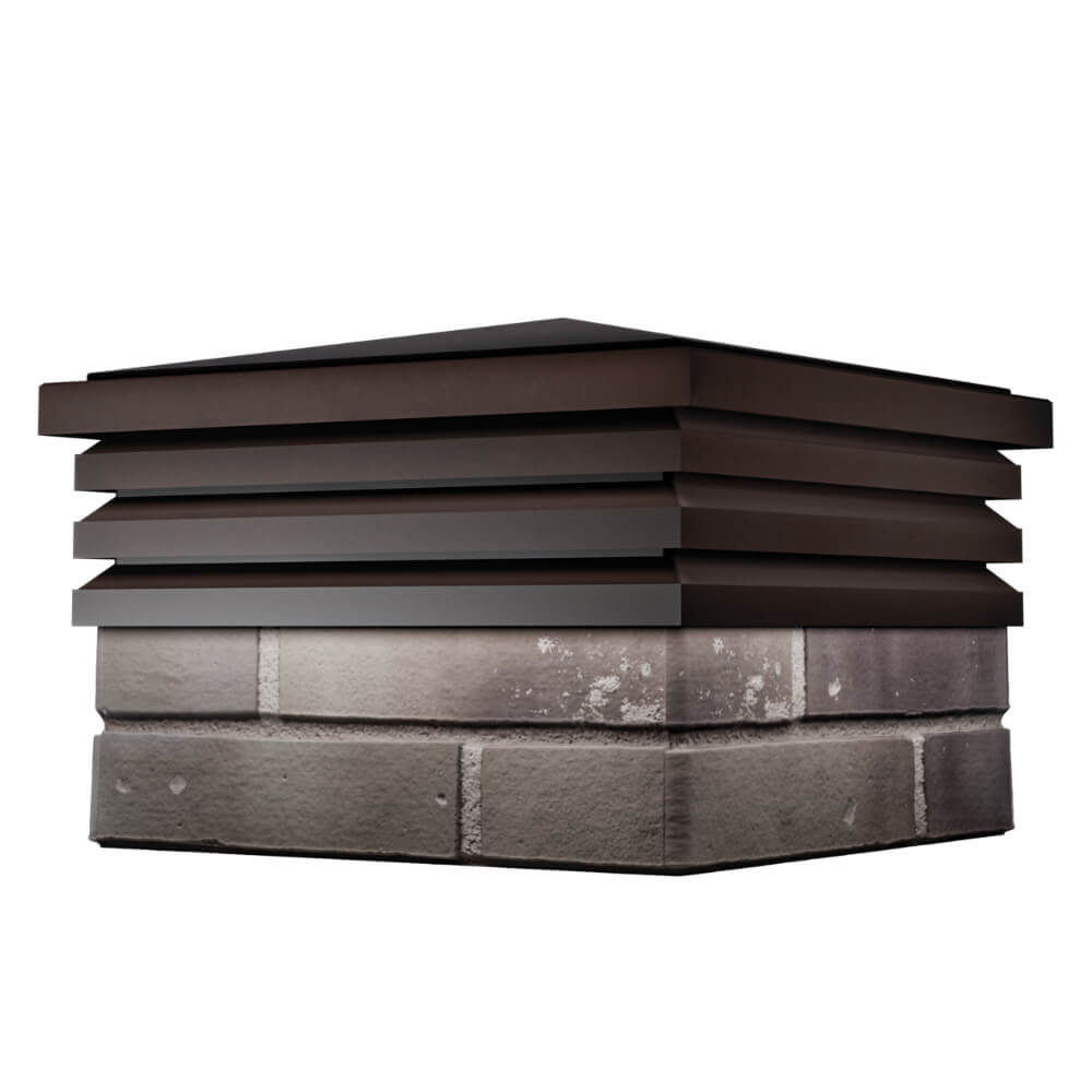 Колпак Zking Бона ХайТек Коричневый на столб 1.5х1.5 кирпича (385х385мм) в Канске фото