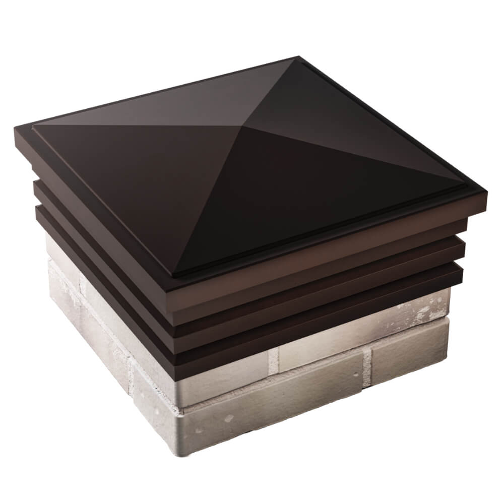 Колпак Zking Бона ХайТек Коричневый на столб 1.5х1.5 кирпича (385х385мм) в Канске фото