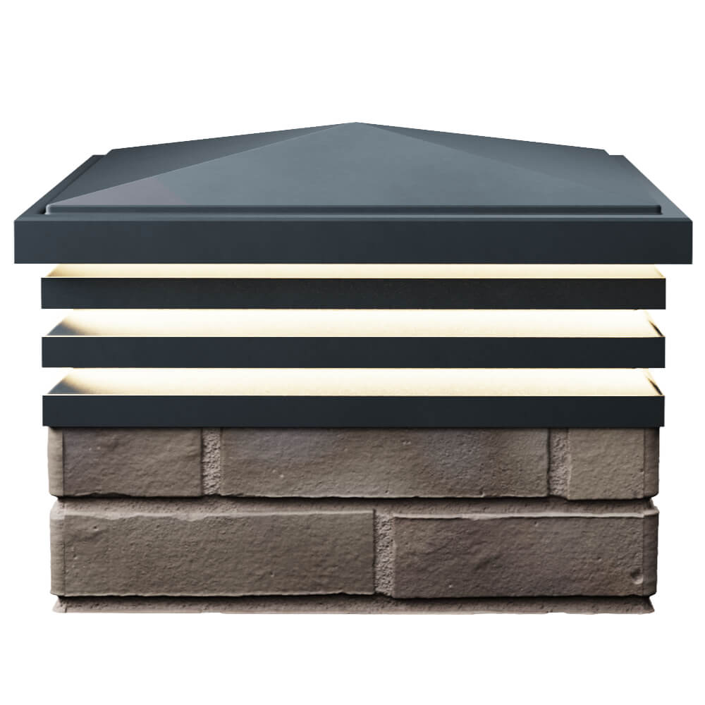 Колпак Zking Бона ХайТек Серый на столб 1.5х1.5 кирпича (385х385мм) с подсветкой в Канске фото