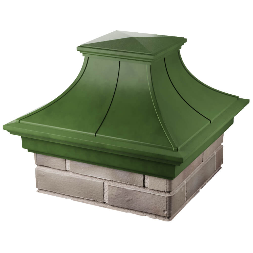 Колпак Zking Монблан Премиум Зеленый на столб 1.5х1.5 кирпича (385х385мм) в Канске фото