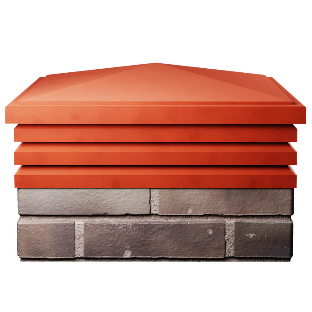 Колпак Zking Бона ХайТек Красный на столб 2х2 кирпича (513х513мм) Канск фото