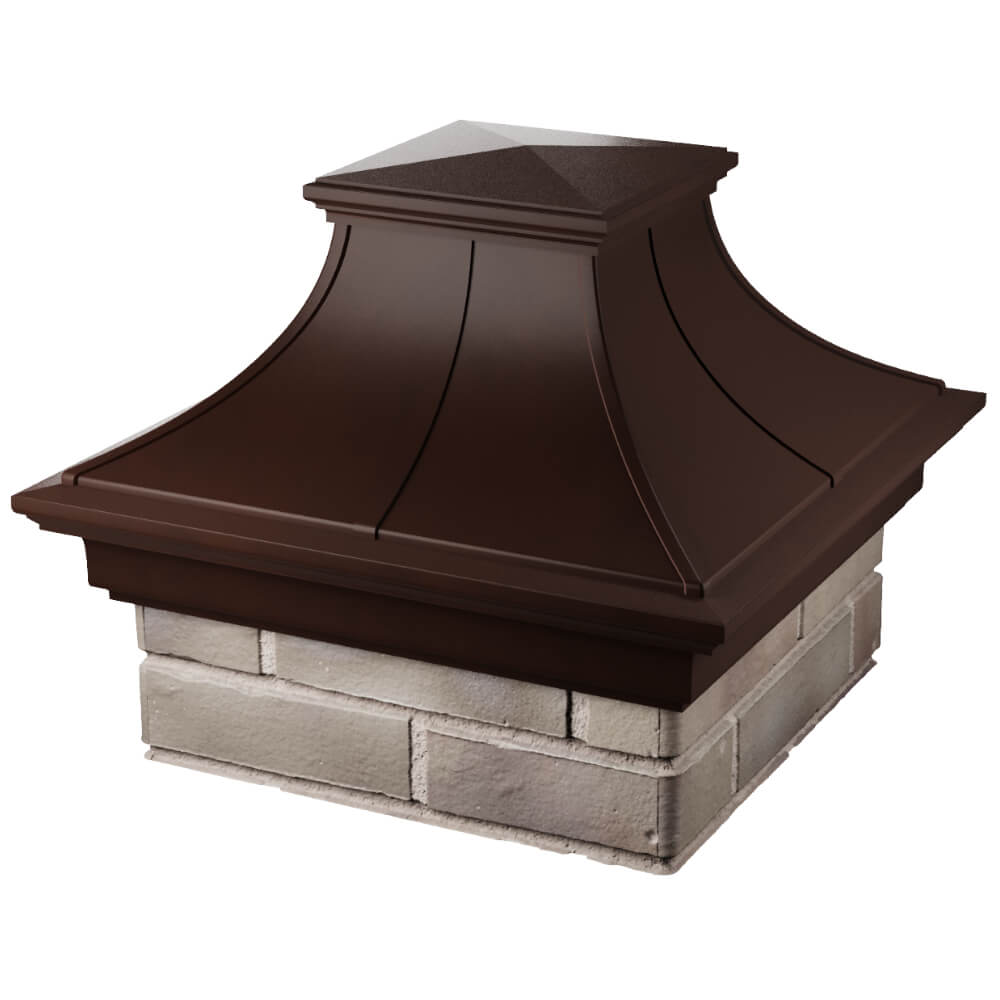Колпак Zking Монблан Премиум Коричневый на столб 1.5х1.5 кирпича (385х385мм) в Канске фото