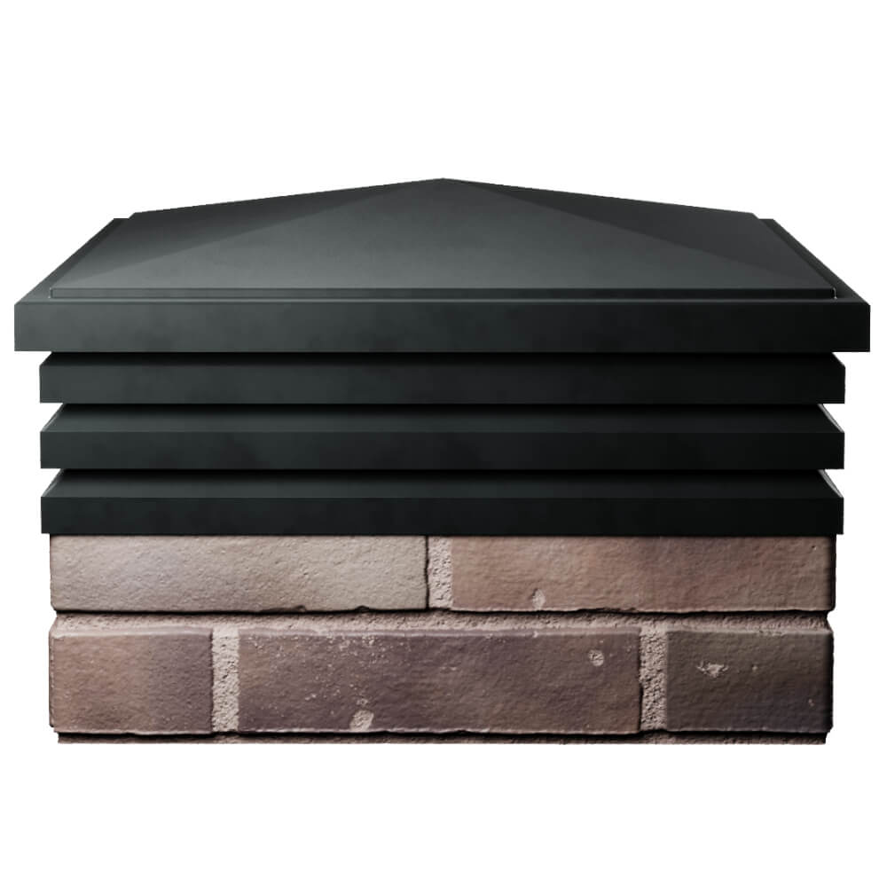 Колпак Zking Бона ХайТек Черный на столб 2х2 кирпича (513х513мм) Канск фото