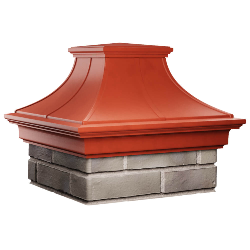 Колпак Zking Монблан Премиум Красный на столб 1.5х1.5 кирпича (385х385мм) в Канске фото