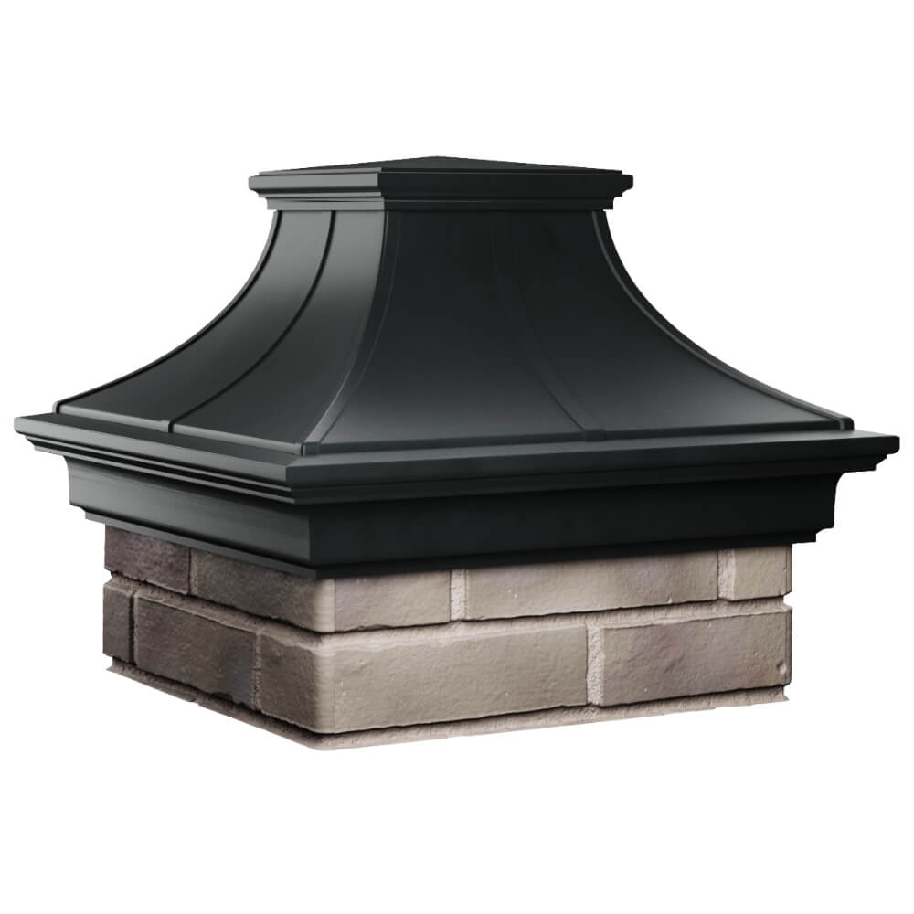 Колпак Zking Монблан Премиум Черный на столб 1.5х1.5 кирпича (385х385мм) в Канске фото