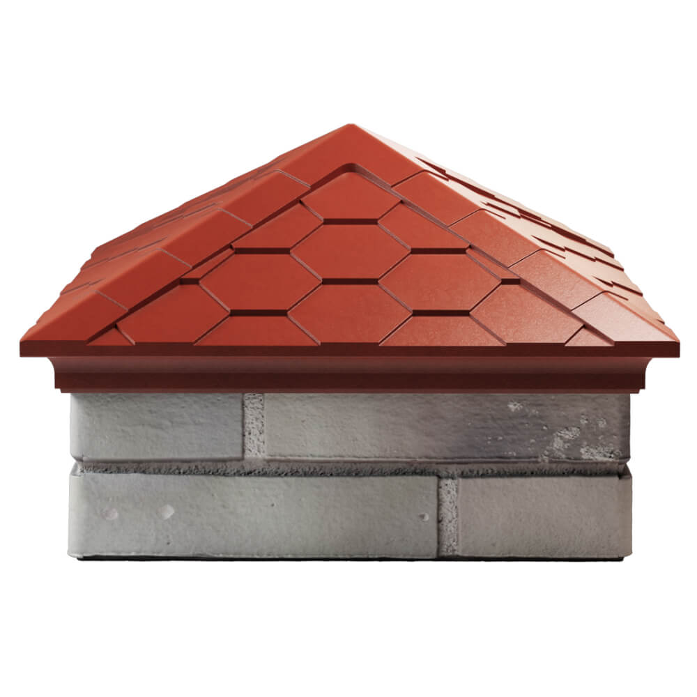 Колпак Zking Эверест Красный на столб 1.5х1.5 кирпича (390х390мм) Канск фото