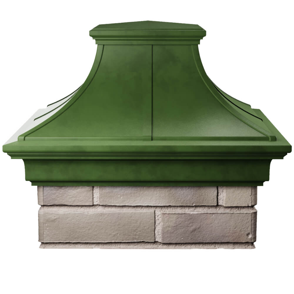 Колпак Zking Монблан Премиум Зеленый на столб 1.5х1.5 кирпича (385х385мм) Канск фото