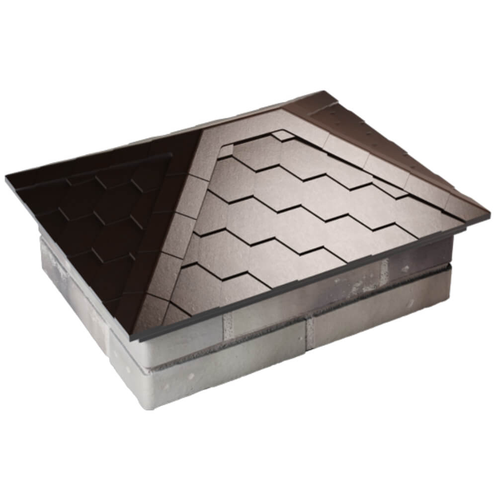 Колпак Zking Эверест Коричневый на столб 2х1.5 кирпича (520х390мм) Канск фото