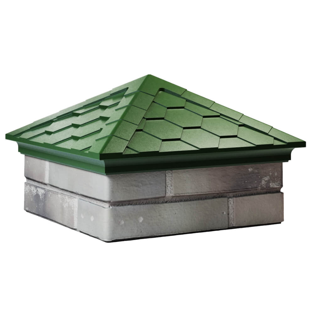 Колпак Zking Эверест Зеленый на столб 1.5х1.5 кирпича (390х390мм) в Канске фото