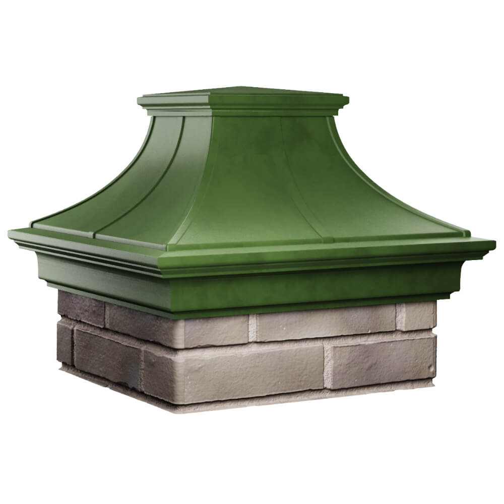 Колпак Zking Монблан Премиум Зеленый на столб 1.5х1.5 кирпича (385х385мм) в Канске фото