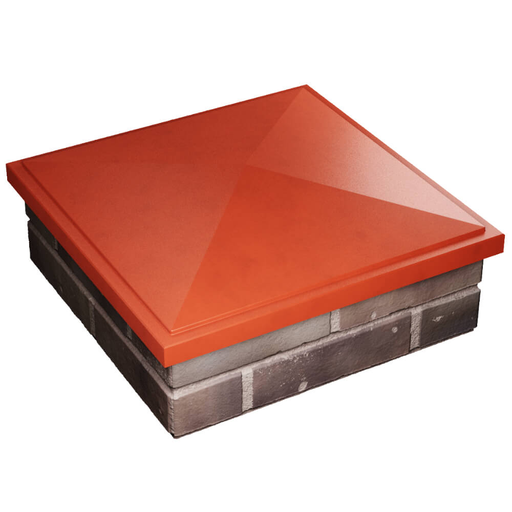 Колпак Zking БонаМоно Красный на столб 2х2 кирпича (515х515, 530х530мм) в Канске фото