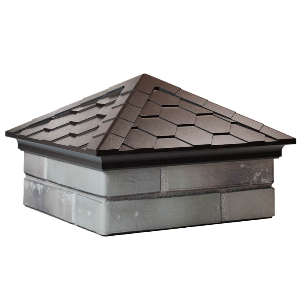 Колпак Zking Эверест Коричневый на столб 1.5х1.5 кирпича (390х390мм) в Канске фото