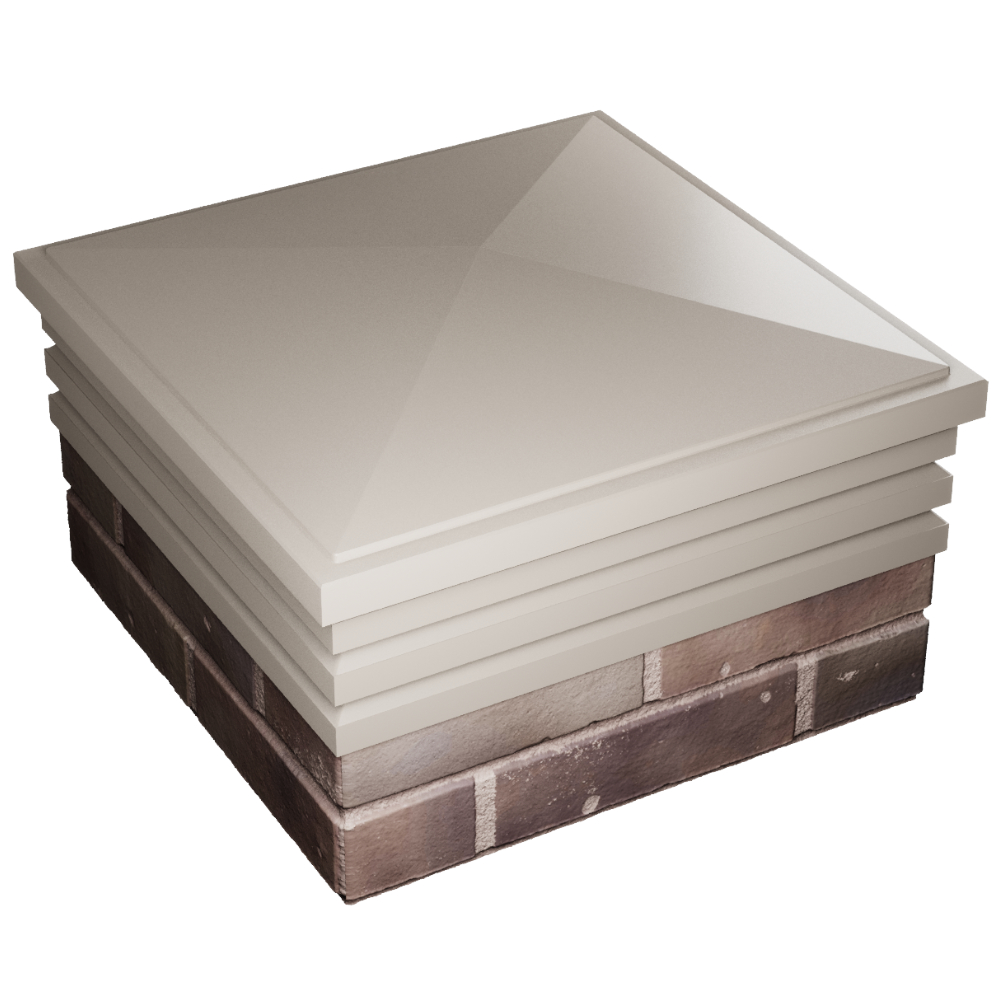 Колпак Zking Бона ХайТек Бежевый на столб 2х2 кирпича (513х513мм) в Канске фото