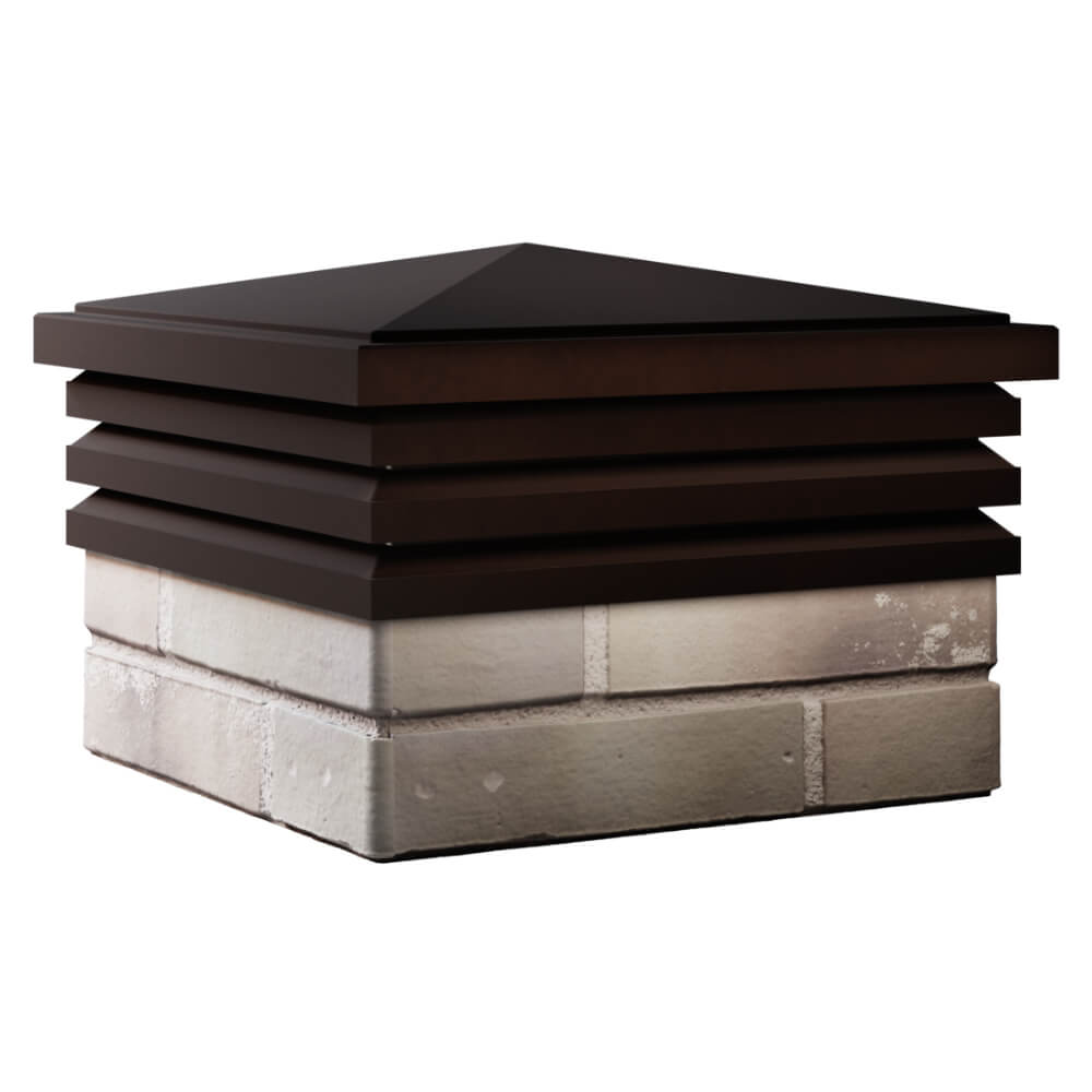 Колпак Zking Бона ХайТек Коричневый на столб 1.5х1.5 кирпича (385х385мм) в Канске фото