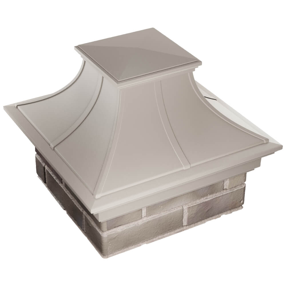 Колпак Zking Монблан Премиум Бежевый на столб 1.5х1.5 кирпича (385х385мм) в Канске фото